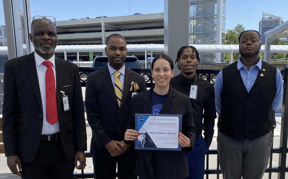 ASU Faculty and Students smiling with NASA Award for University Design Challenge